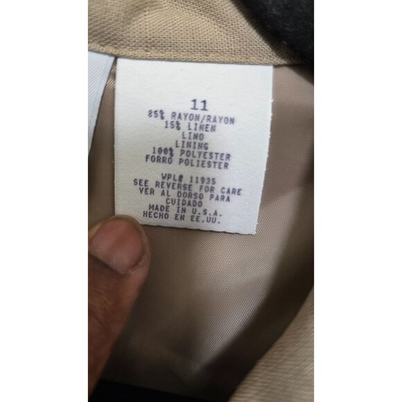 VTG Mixed Blues Women's Beige Two-Piece Pant Suit Professional Offices Size 11 C - Picture 8 of 8